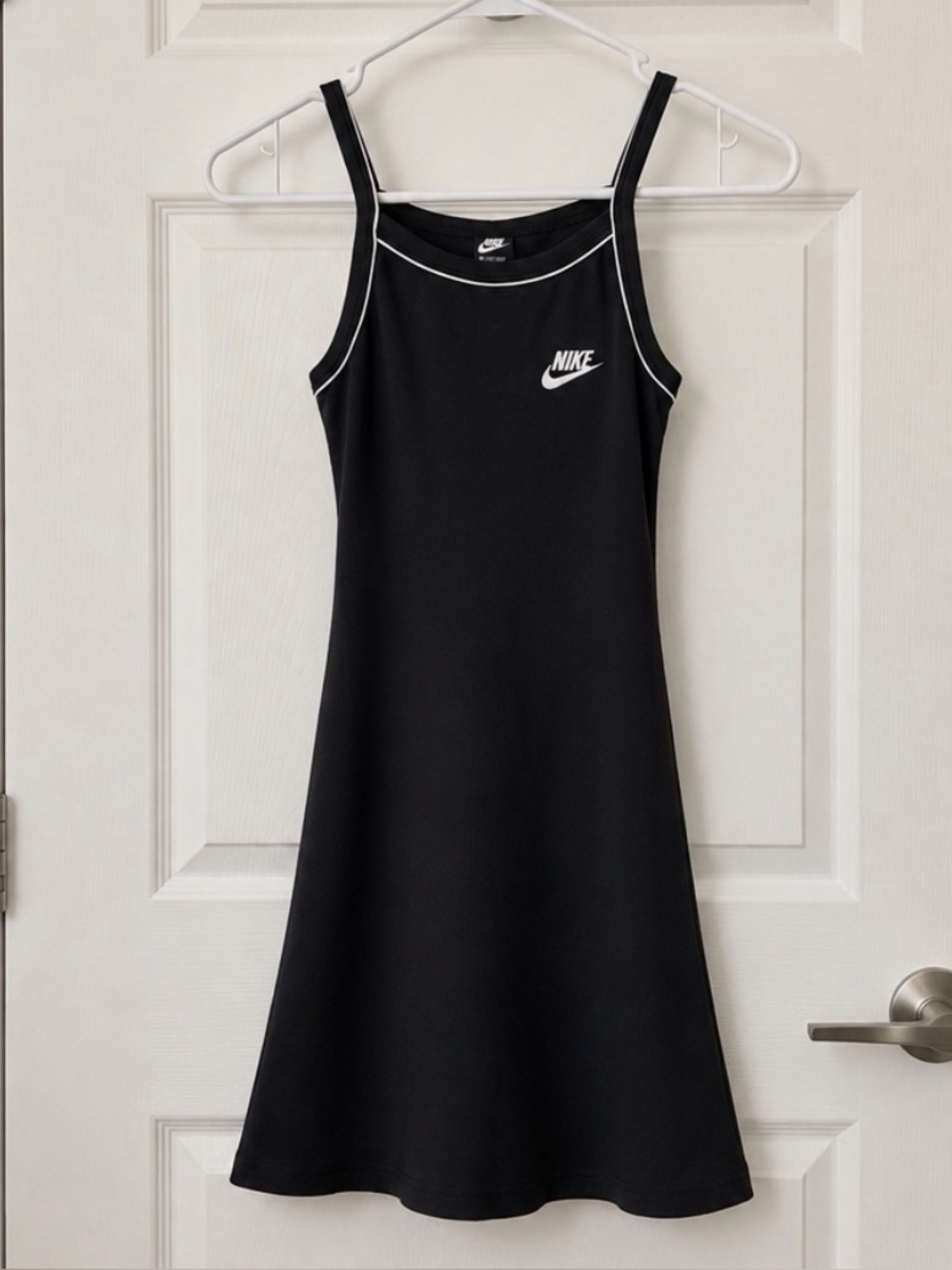 Nike Black Midi Tank Dress with White Trim